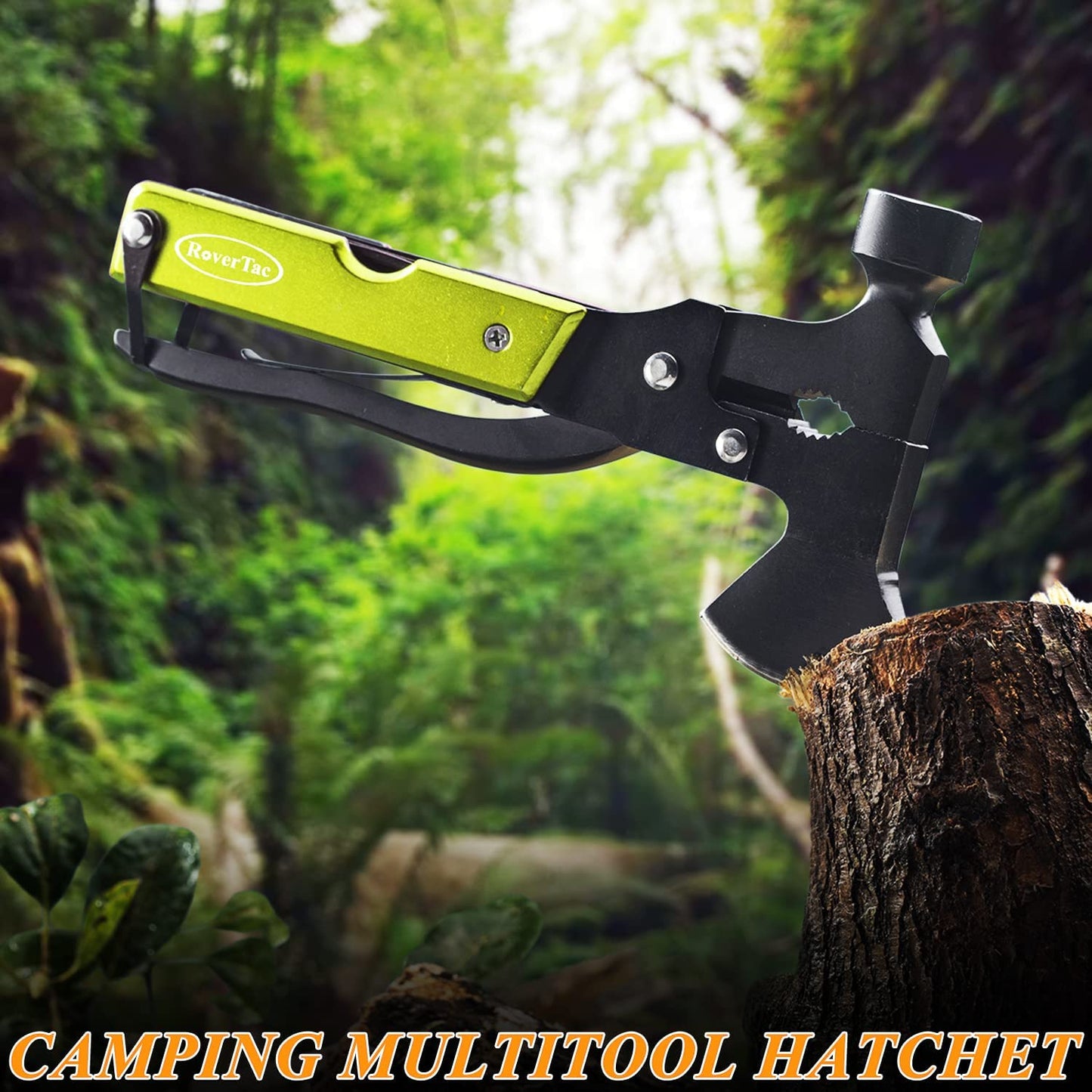 RoverTac Multitool Axe Hatchet Camping Survival Gear Christmas Gifts for Dad Men Husband Him 14-in-1 Multi Tool Gadgets for Mens Gifts Dad Gifts Perfect Multitool Gifts for Camping Hiking Survival