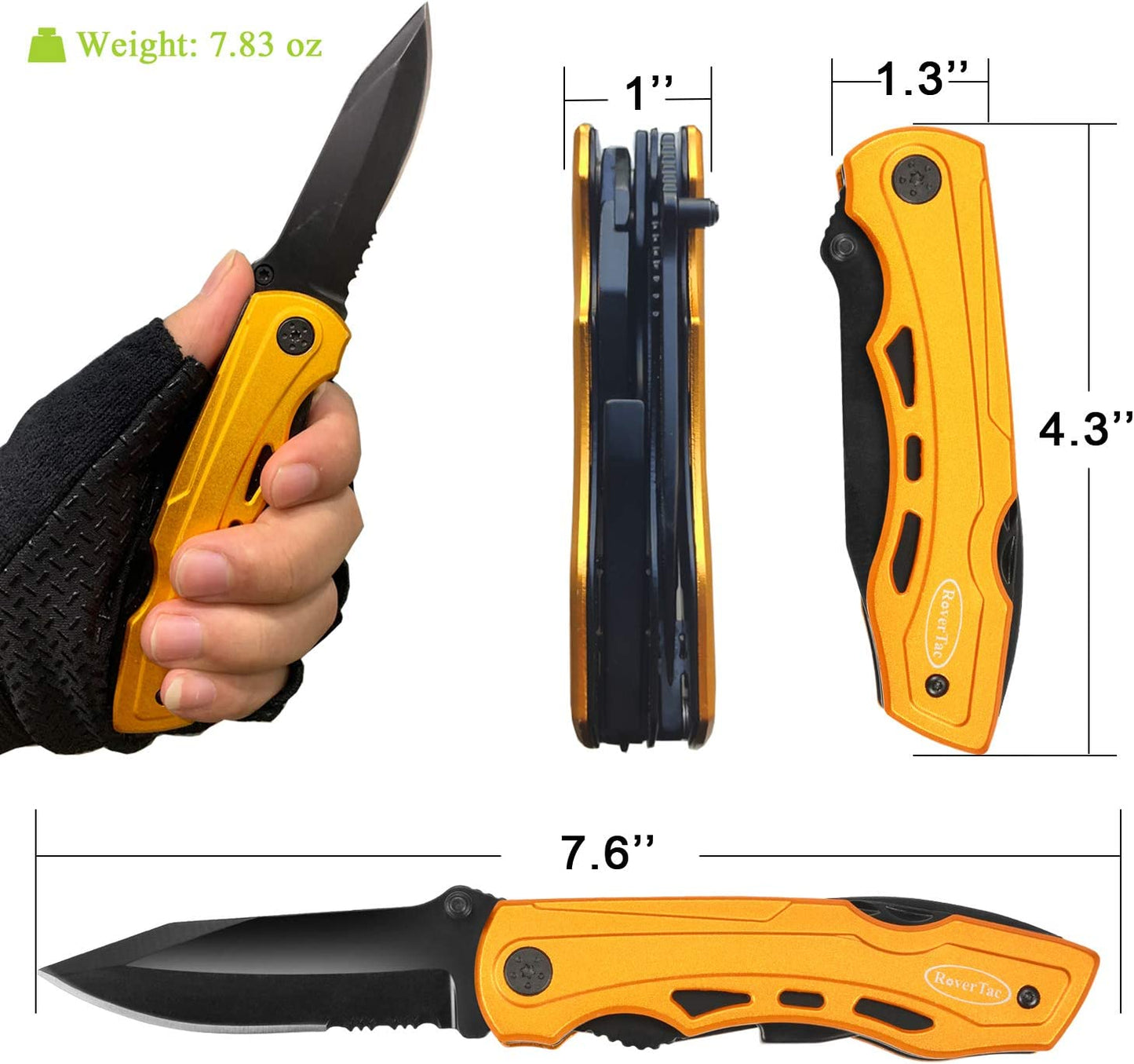 RoverTac Multitool Pocket Knife for Dad's Gifts, Gifts for Dad from Daughter Son Wife, Dad's Gifts for Birthday Christmas Father's Day, Stocking Stuffers for Dad, Cool Tools Gadgets Gifts for Dad